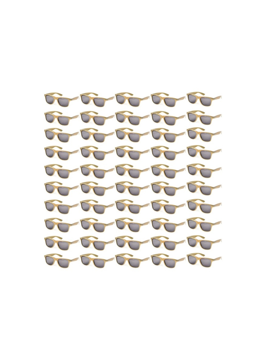 50 Pack Gold Framed Sunglasses Bulk Gifts Favors